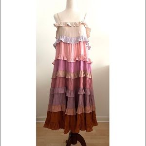 VICI Tier Color Block Storia Midi Dress